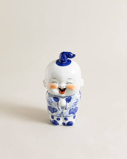 Cheerful Monk Greeting Figurines - Set Of 2