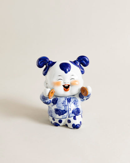 Playful Twin Monk Figurines - Set Of 2