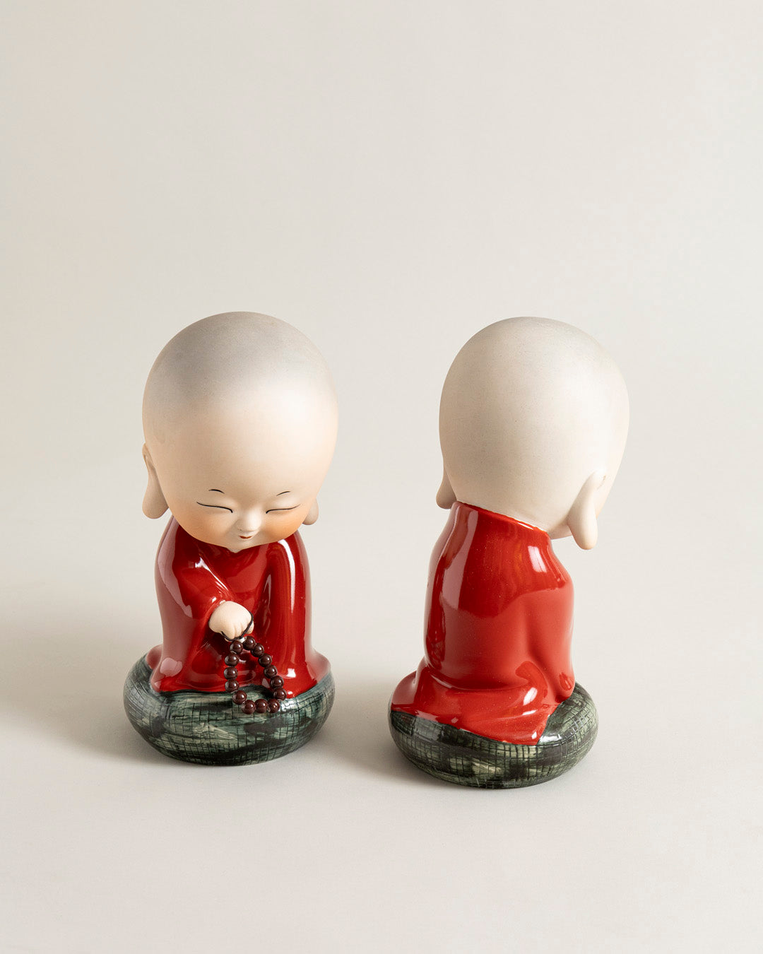 Peaceful Monk Prayer Decorative Figurines - Set Of 2