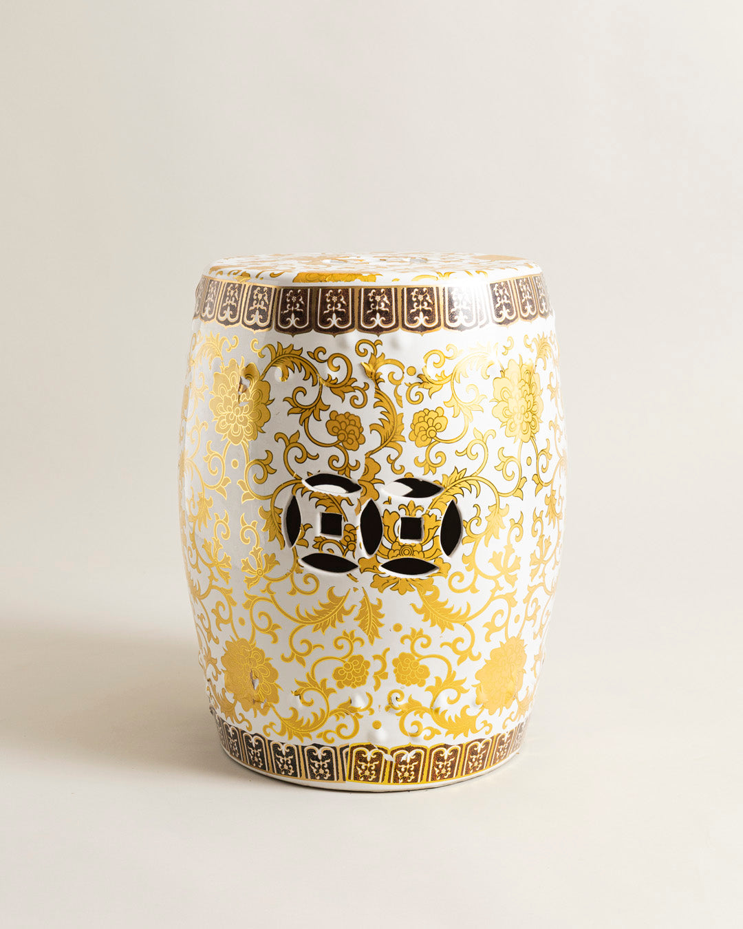 Royal Gold Floral Garden Stool