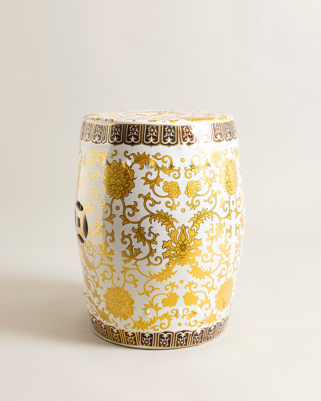 Royal Gold Floral Garden Stool