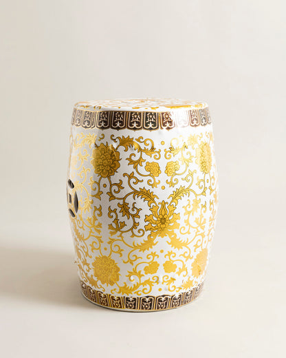Royal Gold Floral Garden Stool