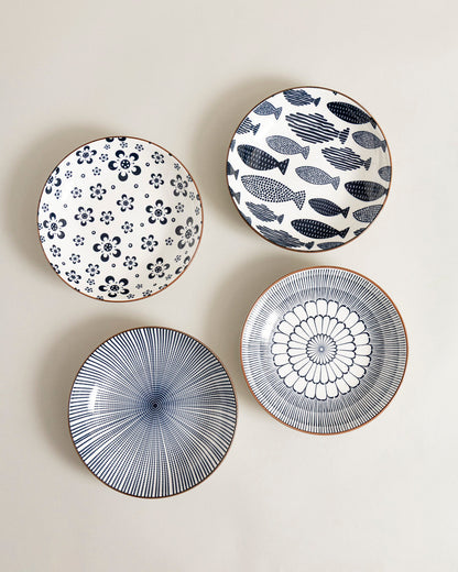 Ocean Bloom Pasta Bowl - Set Of 4