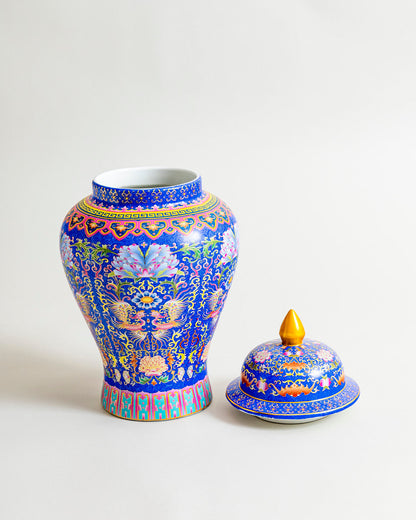 Cloisonné phoenix Temple Jar With Lid