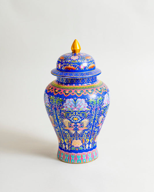 Cloisonné phoenix Temple Jar With Lid
