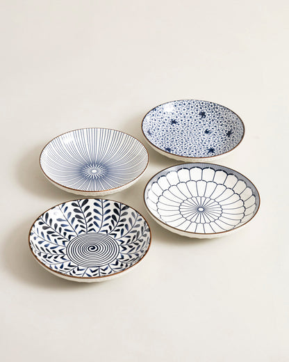 Indigo Rhythm Pasta Bowl - Set Of 4