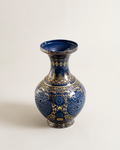 Imperial Blue Ornate Vase