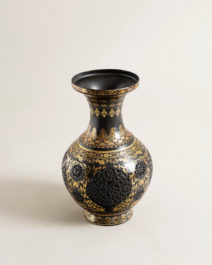 Antique Noir Filigree Vase
