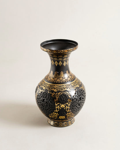 Antique Noir Filigree Vase
