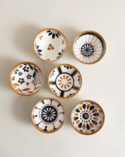 Golden Bloom Katori - Set Of 6