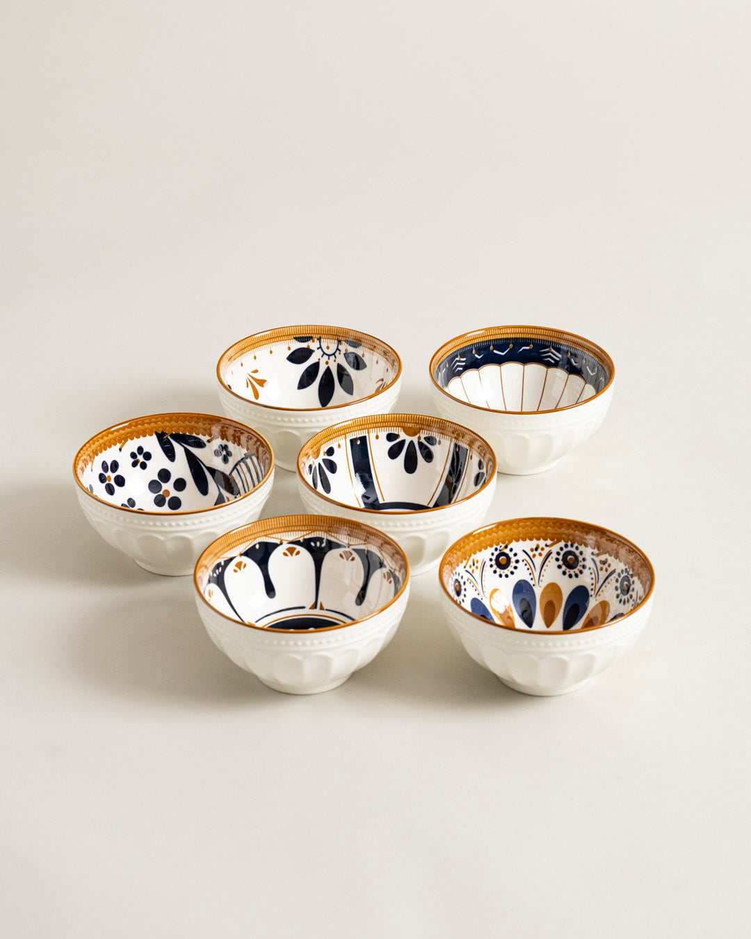 Golden Bloom Katori - Set Of 6