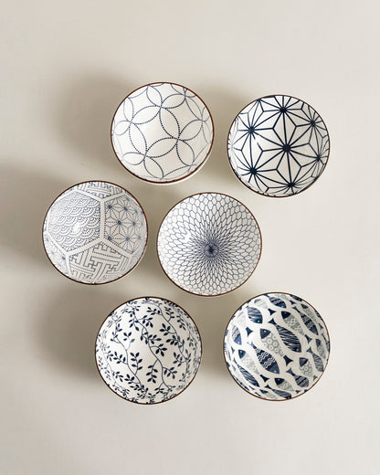 Modern Line Art Katori - Set Of 6