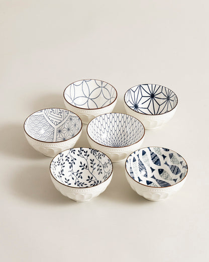 Modern Line Art Katori - Set Of 6