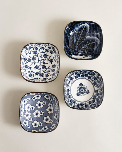 Indigo Square Katori - Set Of 4