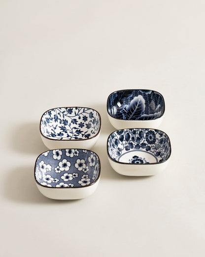 Indigo Square Katori - Set Of 4