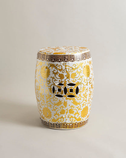 Royal Gold Floral Garden Stool