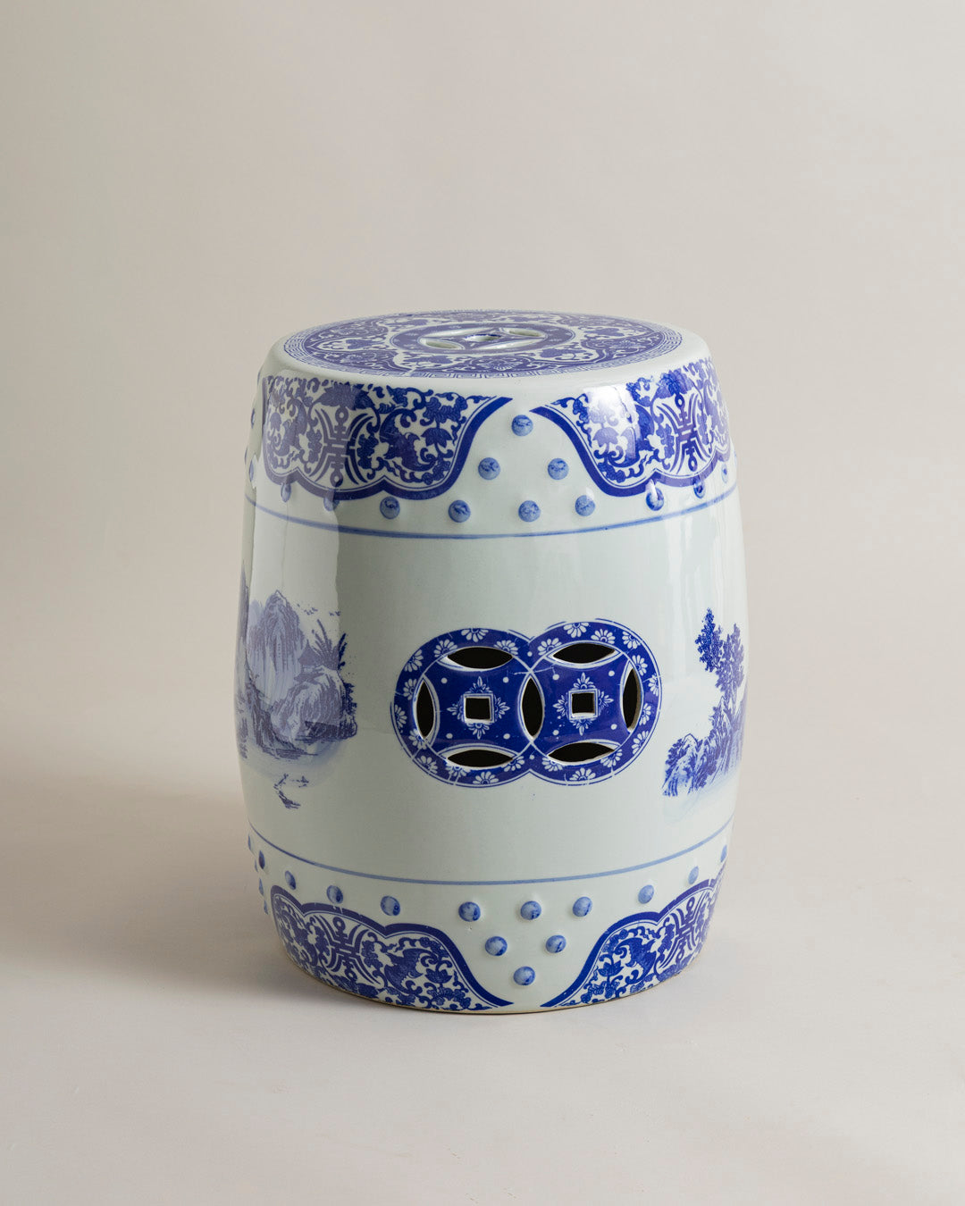 Scenic Landscape Ceramic Garden Stool