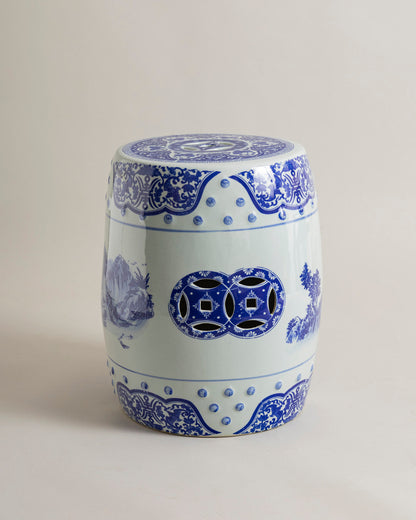 Scenic Landscape Ceramic Garden Stool
