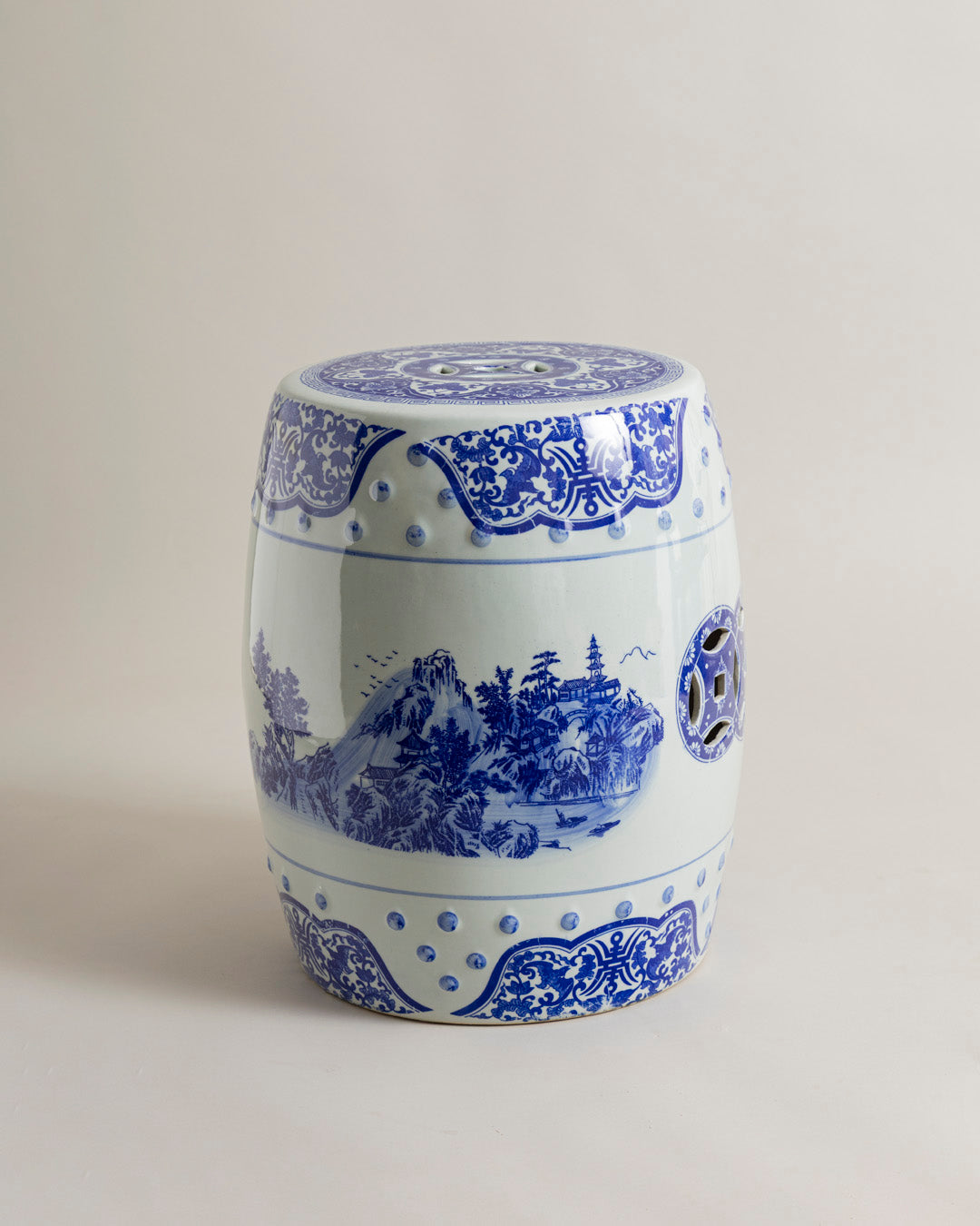 Scenic Landscape Ceramic Garden Stool