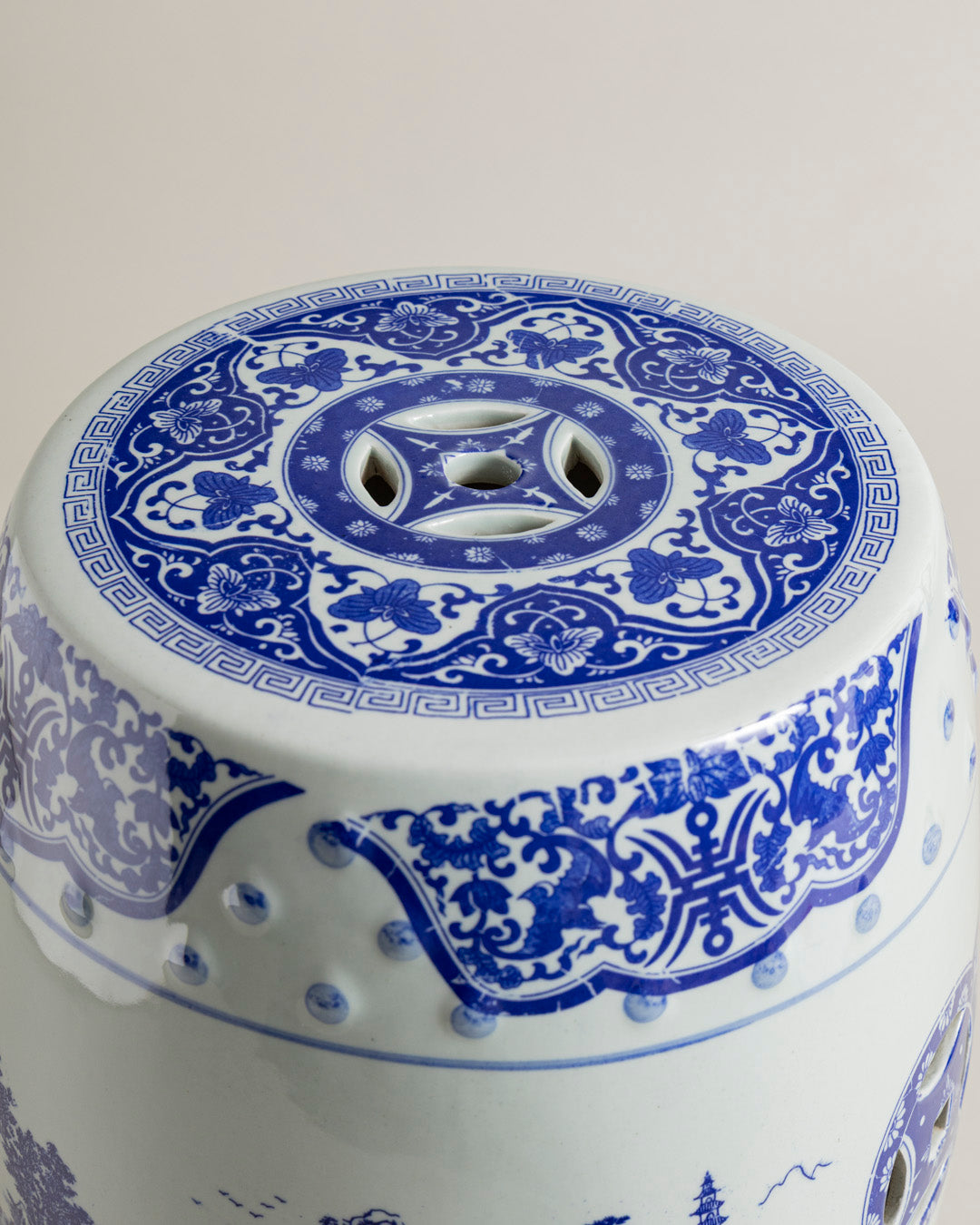 Scenic Landscape Ceramic Garden Stool