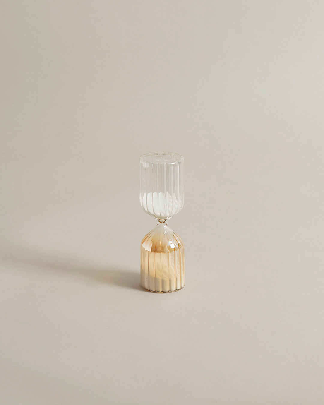Ribbed Glass Hourglass Sand Clock - 10 minutes