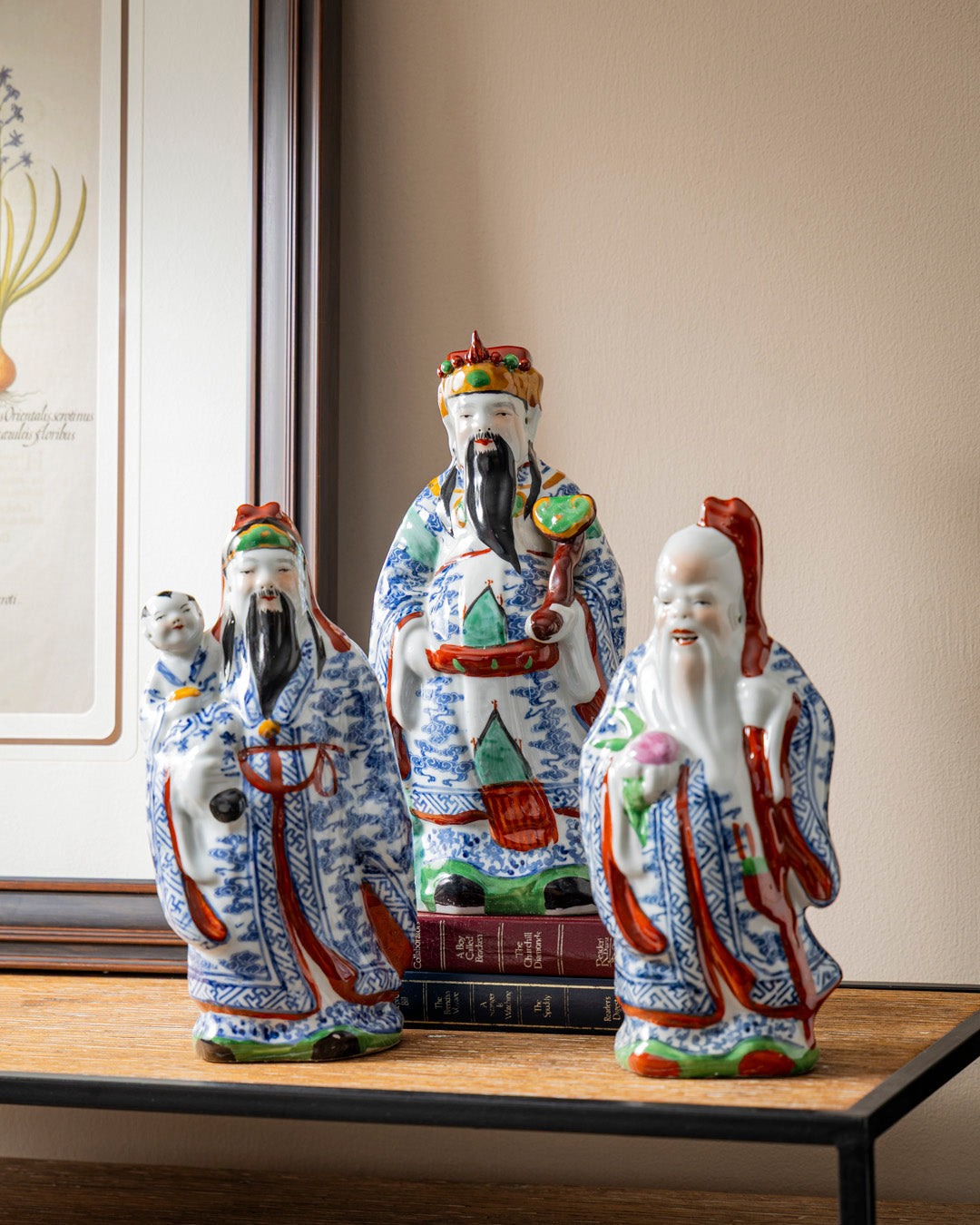 'The Three Star Gods' Porcelain Sculptures - Set Of 3