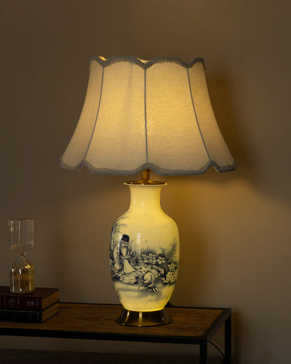 Heritage Scene Dual Glow China Table Lamp