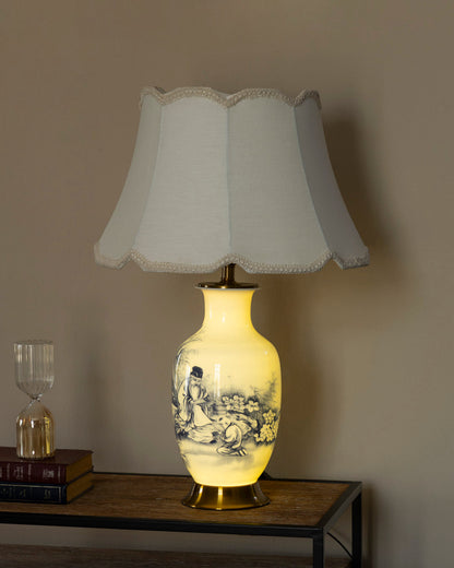 Heritage Scene Dual Glow China Table Lamp