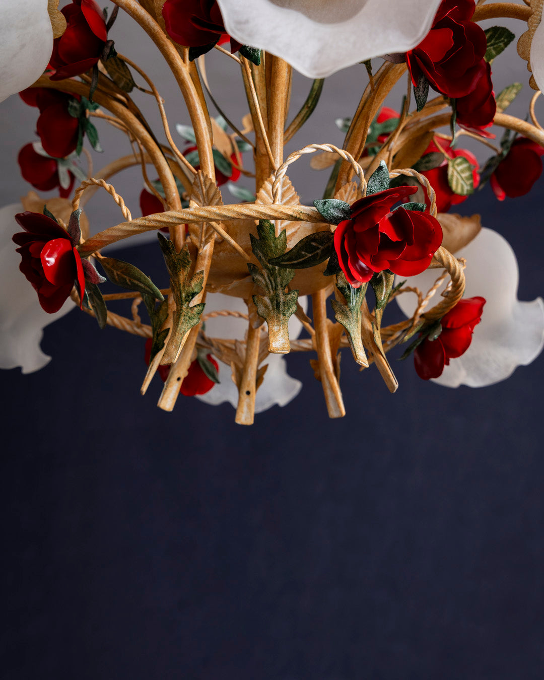 Crimson Rose French Floral Chandelier