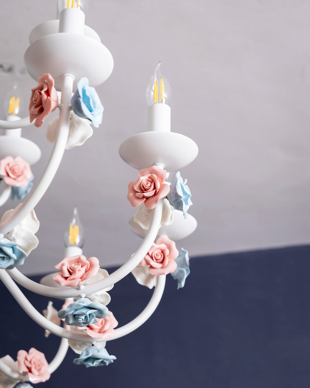 Blush Bloom French Floral Chandelier