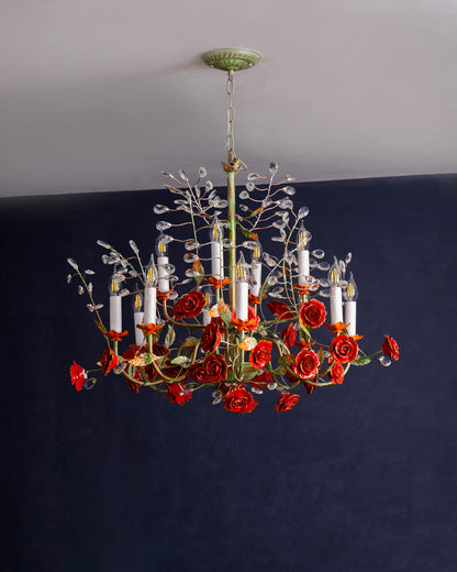 Regal Rose French Floral Chandelier