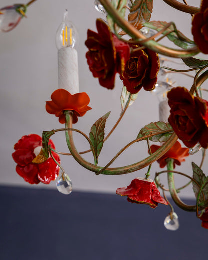 Regal Rose French Floral Chandelier