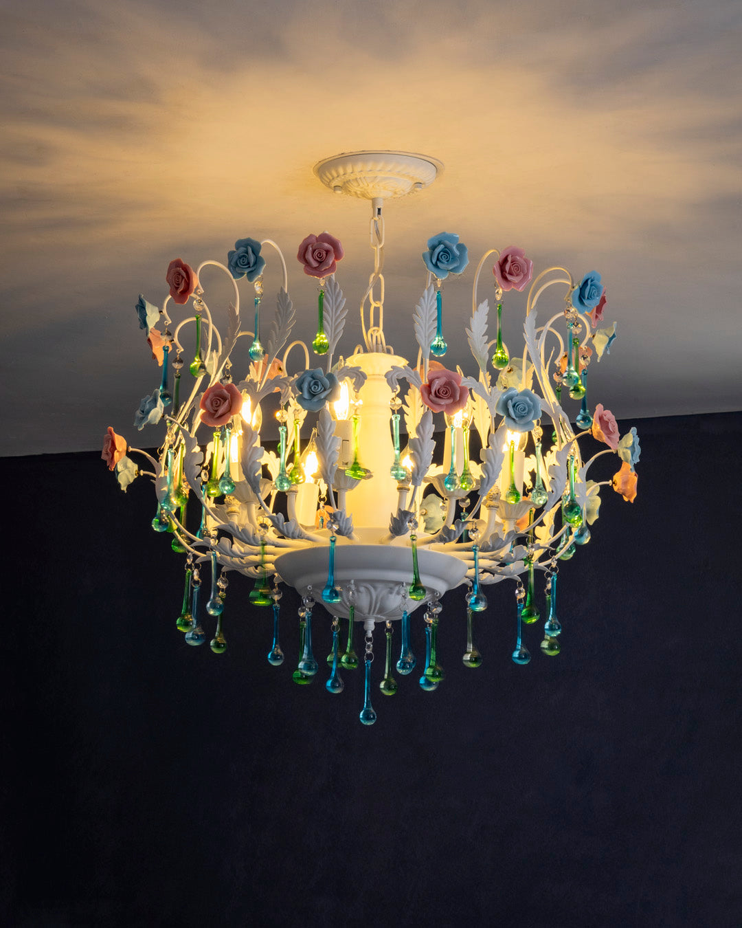 Pastel Bloom French Floral Chandelier