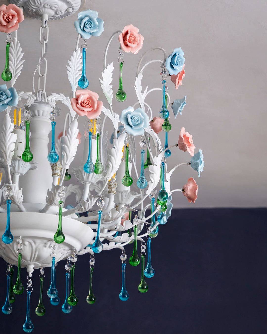 Pastel Bloom French Floral Chandelier
