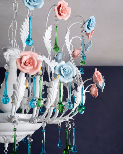 Pastel Bloom French Floral Chandelier