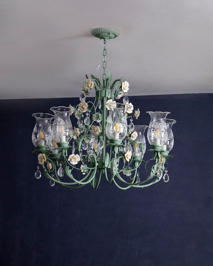 Azure Rose French Floral Chandelier