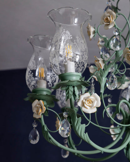 Azure Rose French Floral Chandelier