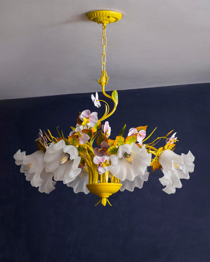 Sunset Bloom French Floral Chandelier