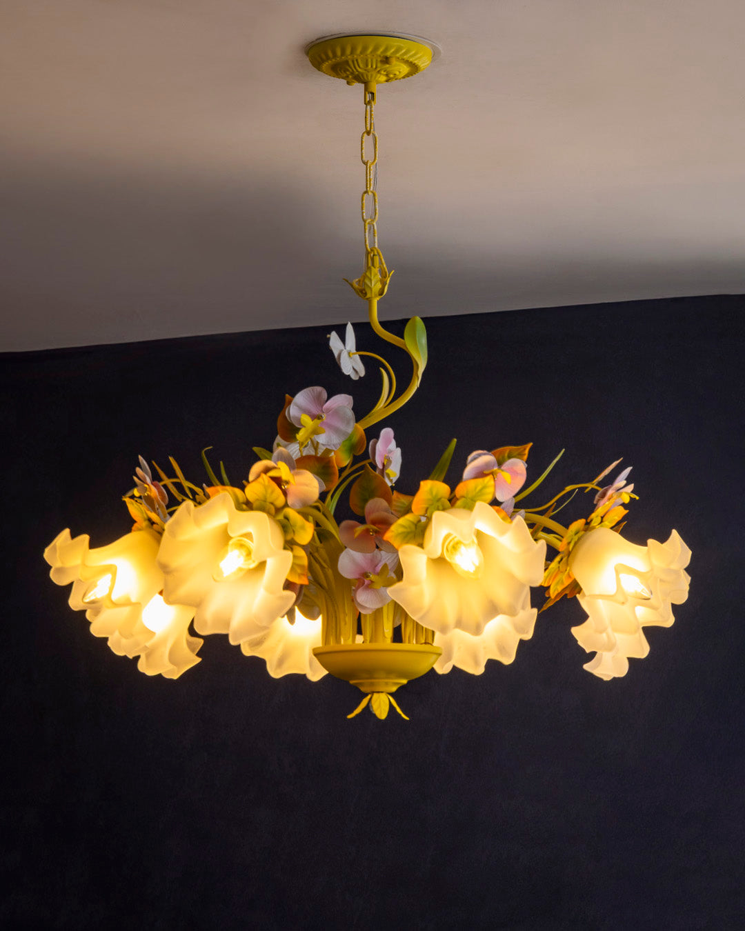Sunset Bloom French Floral Chandelier
