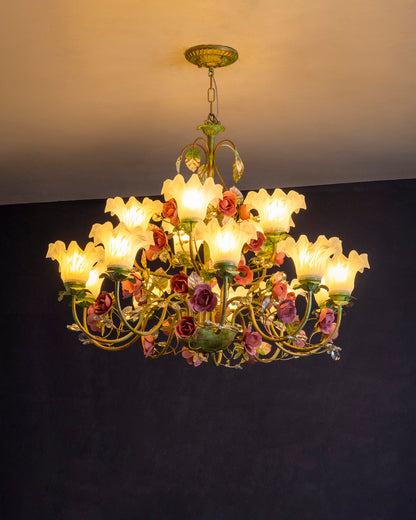 Rose Vine French Floral Chandelier