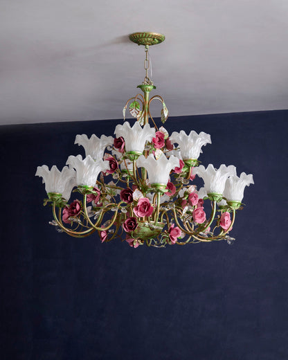 Rose Vine French Floral Chandelier