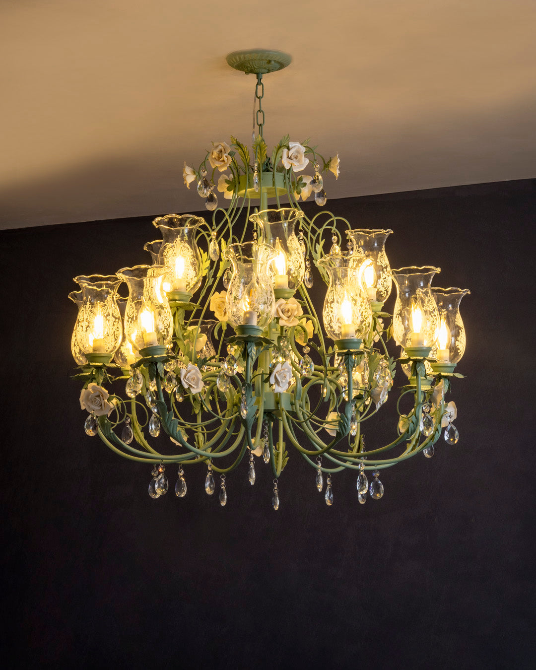 Rose Garden French Floral Chandelier