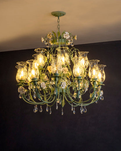 Rose Garden French Floral Chandelier