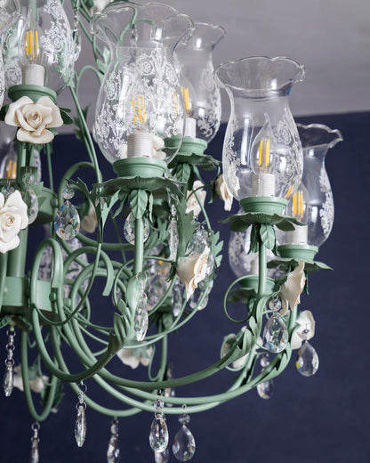 Rose Garden French Floral Chandelier