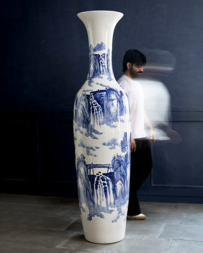 Majestic Mist Landscape Tall Floor Vase - 6.4 Ft