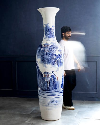 Grand Heritage Landscape Tall Floor Vase - 6.4 Ft