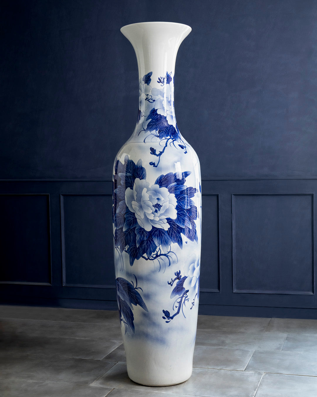 Blooming Lotus Art Tall Floor Vase - 6.4 Ft