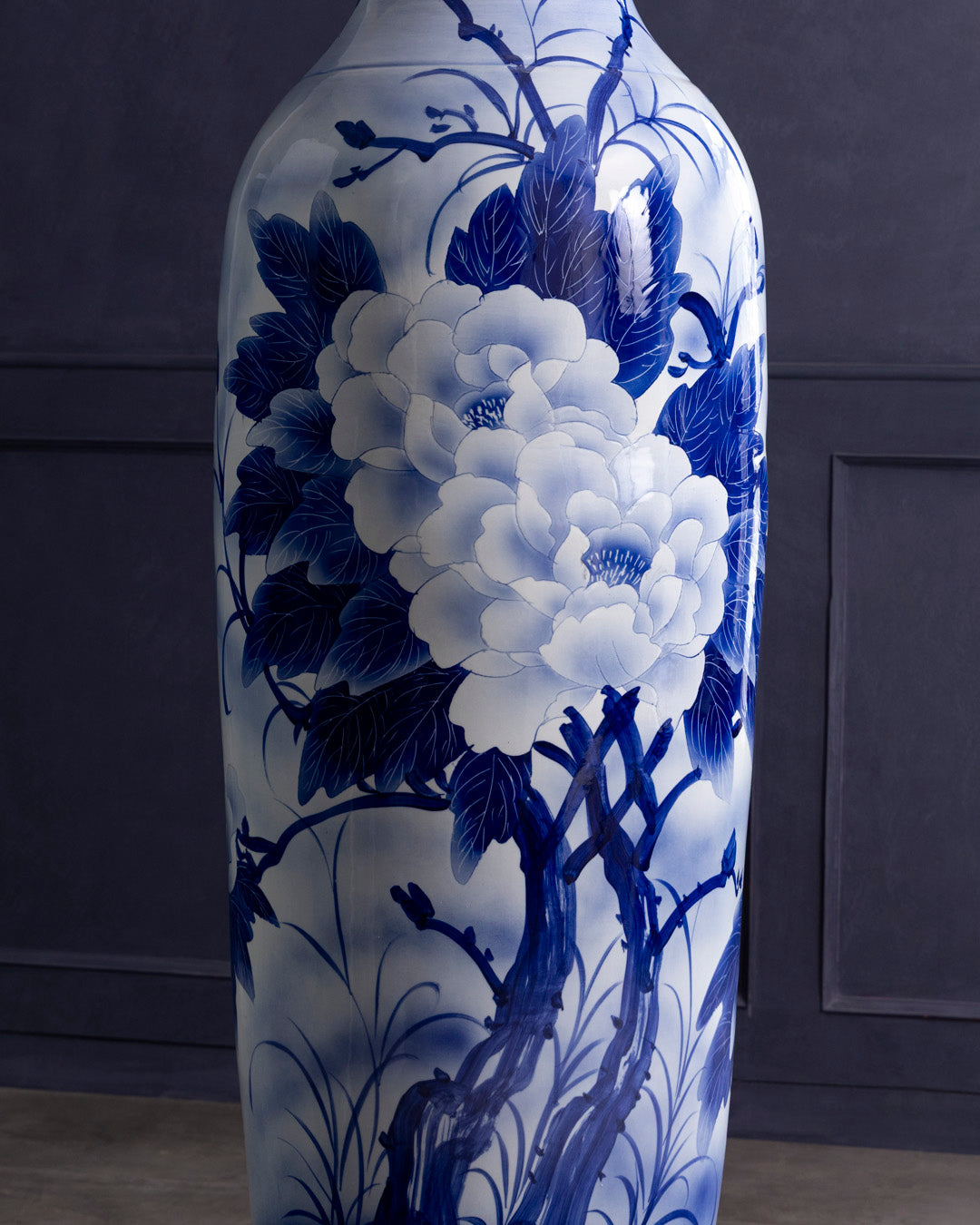 Blooming Lotus Art Tall Floor Vase - 6.4 Ft