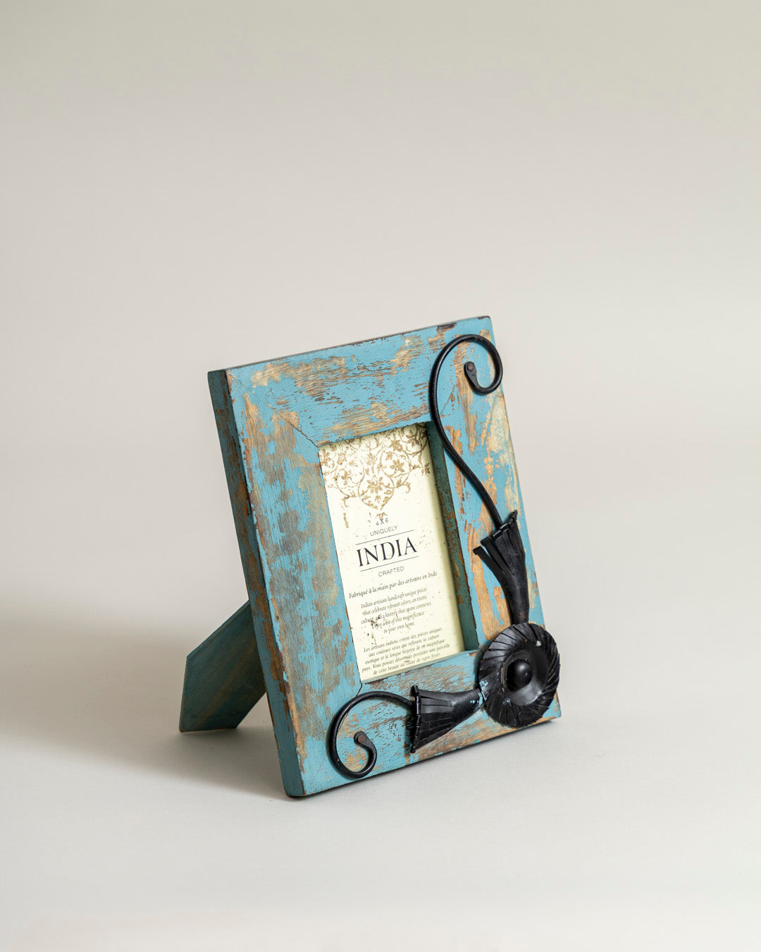 Turquoise Rustic Floral Accent Photo Frame