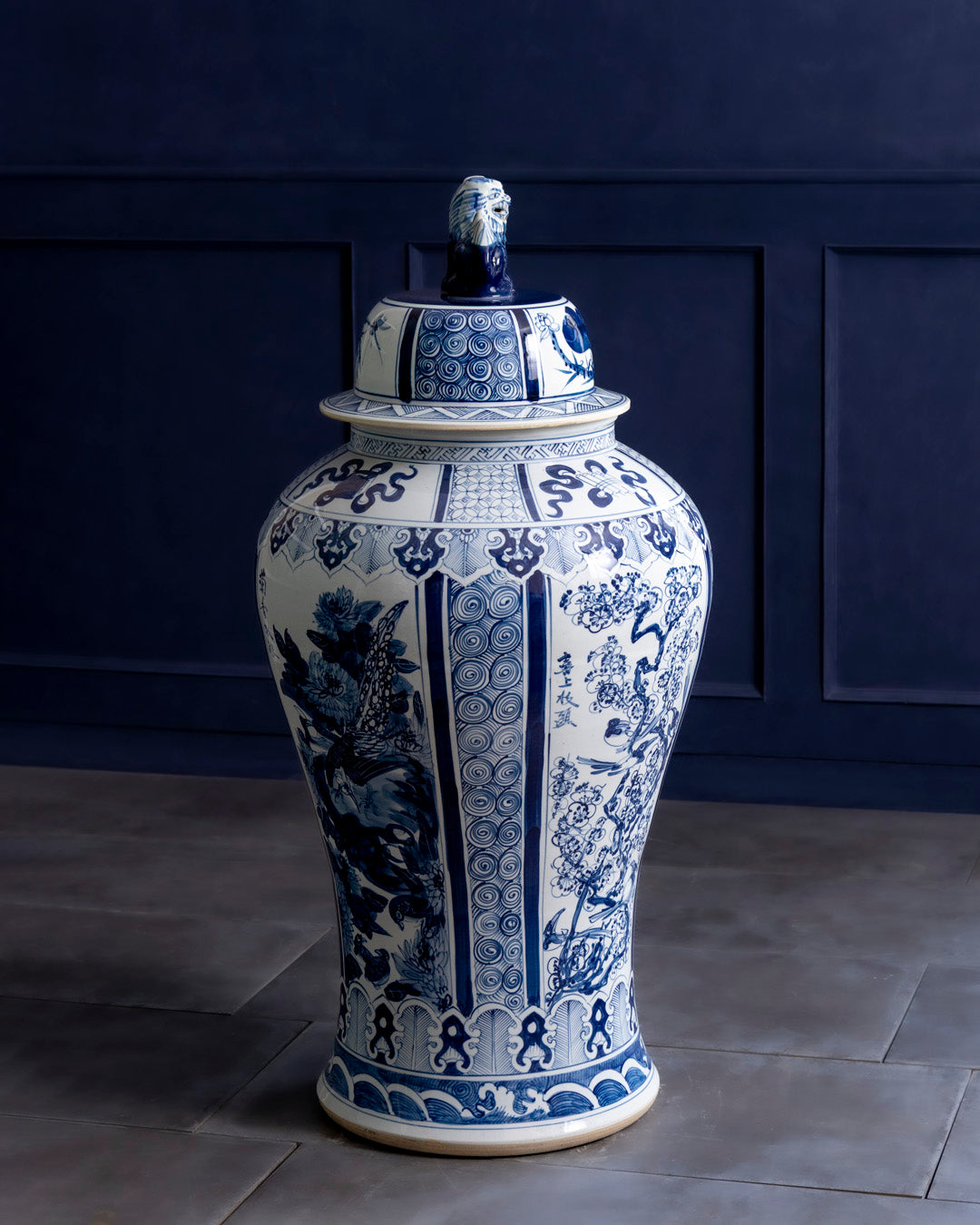 Royal Heritage Landscape Temple Jar with Guardian Lid - 116 CM